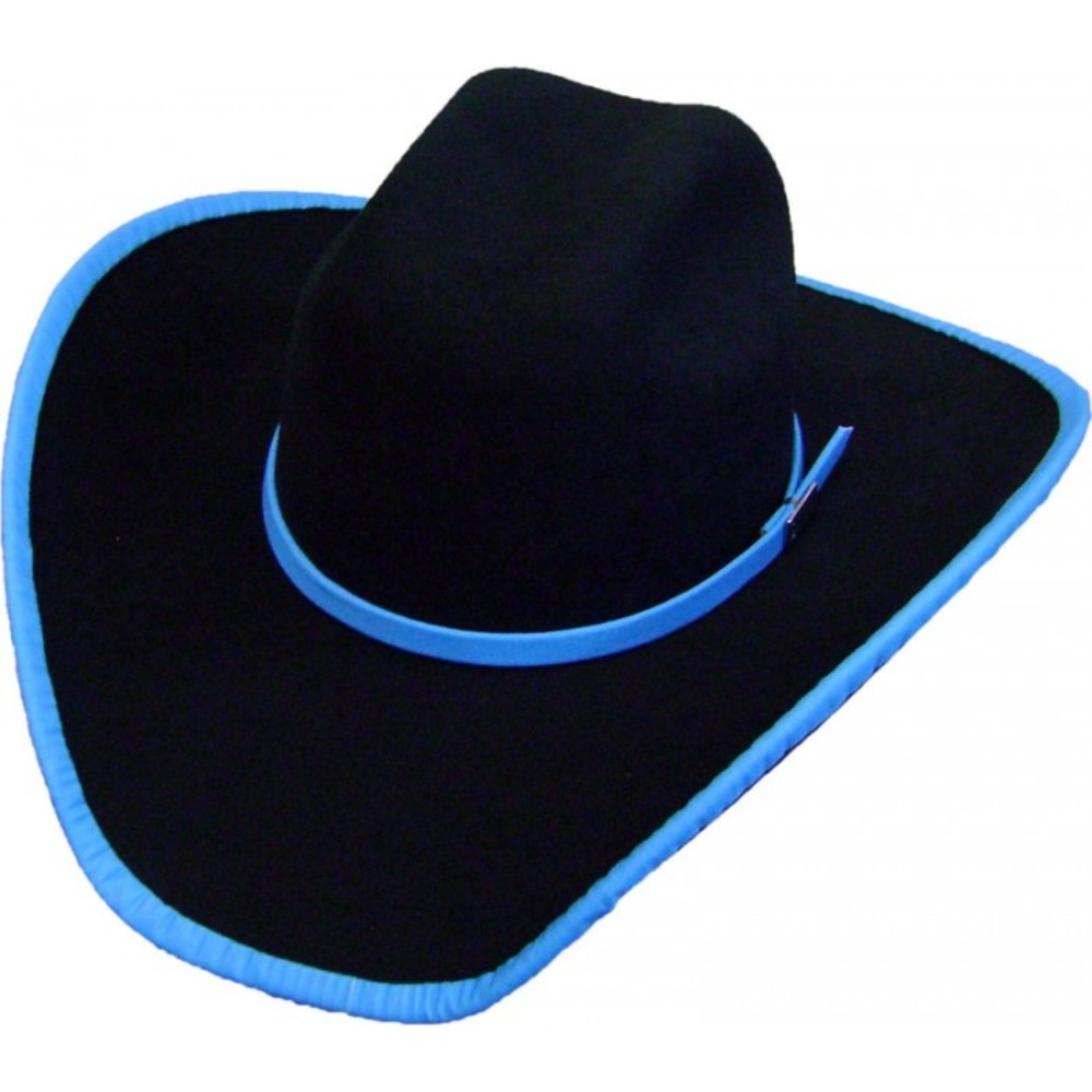 Turquoise Cloth Bound Edge Hatband For Cowboy Hat